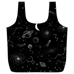 Cosmic Black Space Star Full Print Recycle Bag (XL) from ArtsNow.com Front