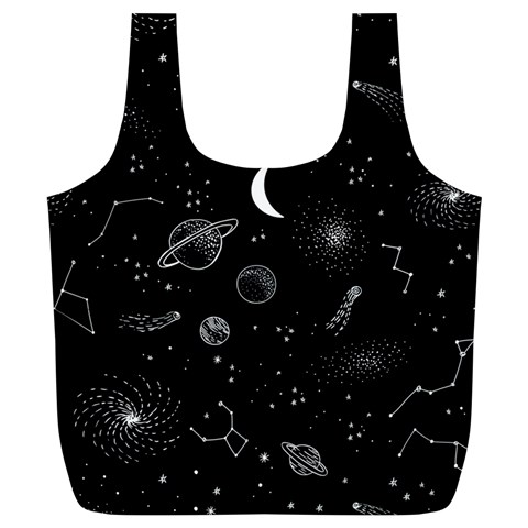 Cosmic Black Space Star Full Print Recycle Bag (XL) from ArtsNow.com Back