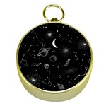 Cosmic Black Space Star Gold Compasses