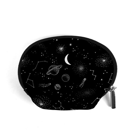 Cosmic Black Space Star Accessory Pouch (Small) from ArtsNow.com Front