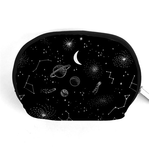 Cosmic Black Space Star Accessory Pouch (Medium) from ArtsNow.com Front