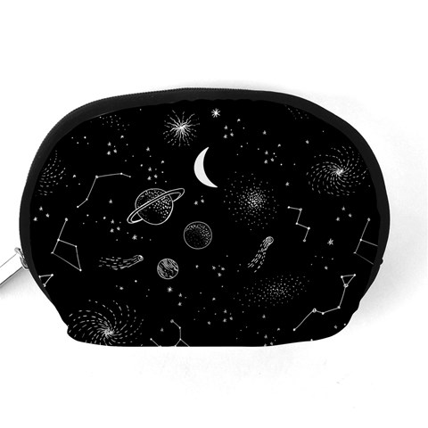 Cosmic Black Space Star Accessory Pouch (Medium) from ArtsNow.com Back