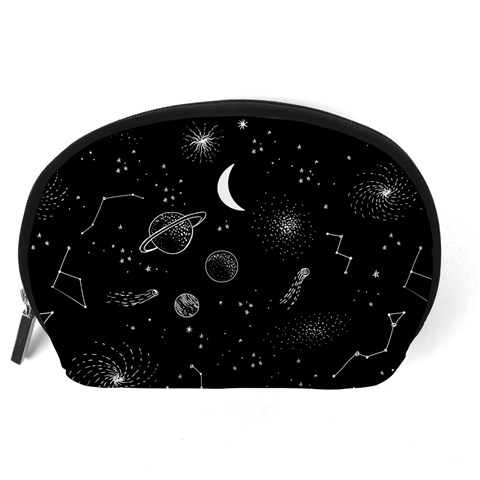 Cosmic Black Space Star Accessory Pouch (Large) from ArtsNow.com Back