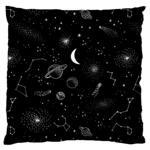 Cosmic Black Space Star Standard Premium Plush Fleece Cushion Case (One Side) from ArtsNow.com Front