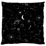 Cosmic Black Space Star Standard Premium Plush Fleece Cushion Case (One Side)