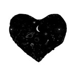 Cosmic Black Space Star Standard 16  Premium Flano Heart Shape Cushions