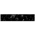 Cosmic Black Space Star Small Premium Plush Fleece Scarf