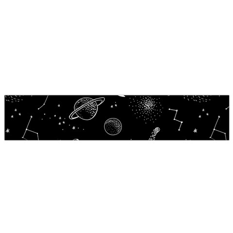 Cosmic Black Space Star Small Premium Plush Fleece Scarf from ArtsNow.com Back