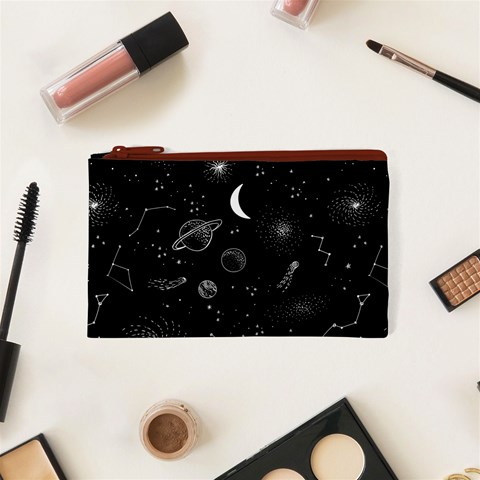 Cosmic Black Space Star Cosmetic Bag (XS) from ArtsNow.com Front