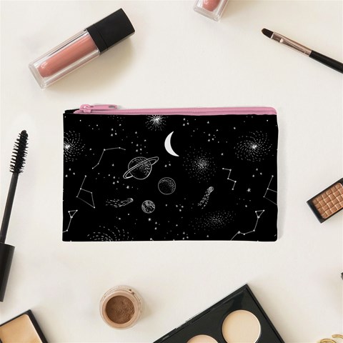 Cosmic Black Space Star Cosmetic Bag (XS) from ArtsNow.com Front