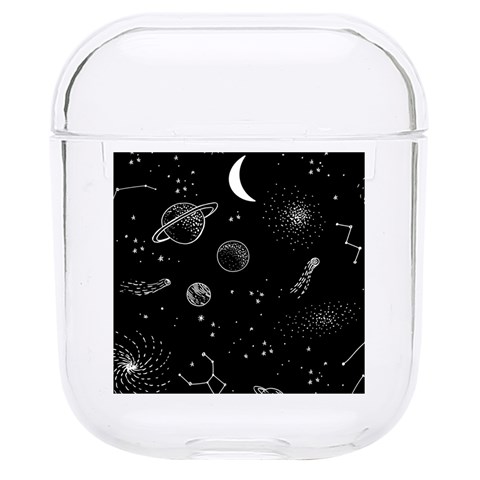 Cosmic Black Space Star Hard PC AirPods 1/2 Case from ArtsNow.com Front