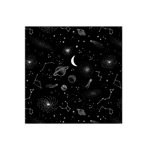 Cosmic Black Space Star Satin Bandana Scarf 22  x 22  from ArtsNow.com Front