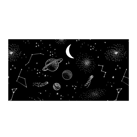 Cosmic Black Space Star Satin Wrap 35  x 70  from ArtsNow.com Front