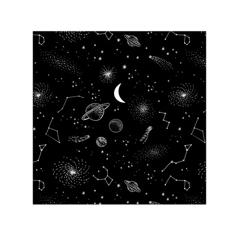 Cosmic Black Space Star Square Satin Scarf (30  x 30 ) from ArtsNow.com Front