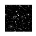 Cosmic Black Space Star Square Satin Scarf (30  x 30 )