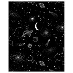 Cosmic Black Space Star Drawstring Bag (Small)