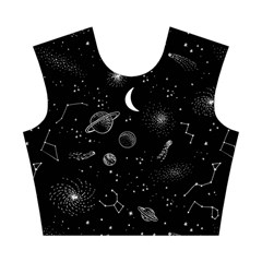 Cosmic Black Space Star Cotton Crop Top from ArtsNow.com Front