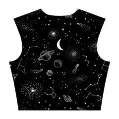 Cosmic Black Space Star Cotton Crop Top from ArtsNow.com Back