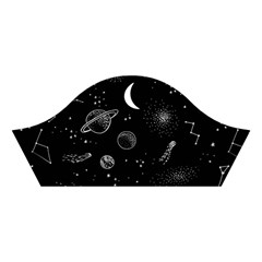 Cosmic Black Space Star Cotton Crop Top from ArtsNow.com Left Sleeve