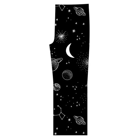 Cosmic Black Space Star Short Sleeve Long Pants Satin Pajamas Set from ArtsNow.com Front Bottom Left