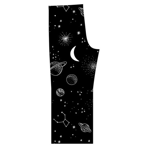 Cosmic Black Space Star Short Sleeve Long Pants Satin Pajamas Set from ArtsNow.com Back Bottom Left