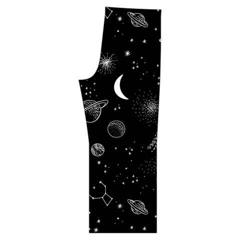 Cosmic Black Space Star Short Sleeve Long Pants Satin Pajamas Set from ArtsNow.com Back Bottom Right