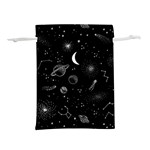 Cosmic Black Space Star Lightweight Drawstring Pouch (L)