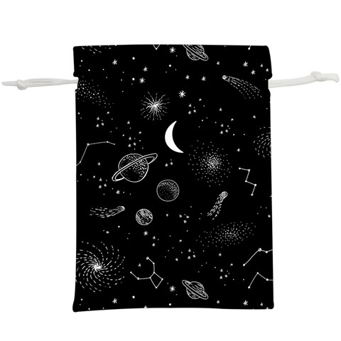 Cosmic Black Space Star Lightweight Drawstring Pouch (XL) from ArtsNow.com Front