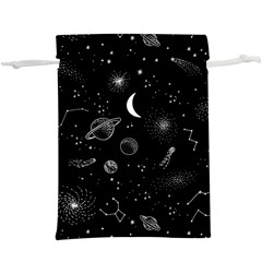 Cosmic Black Space Star Lightweight Drawstring Pouch (XL) from ArtsNow.com Front