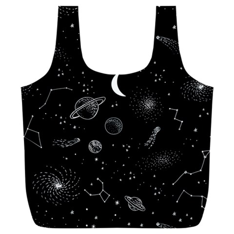 Cosmic Black Space Star Full Print Recycle Bag (XXL) from ArtsNow.com Front