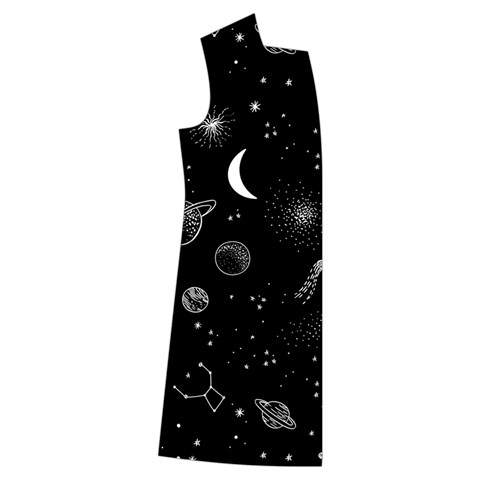 Cosmic Black Space Star Kids  Long Sleeve Velvet Lounge Robe from ArtsNow.com Front Right