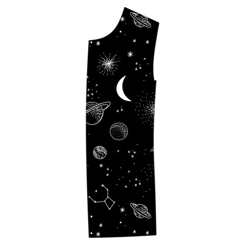 Cosmic Black Space Star Kids  Stylish Hooded Puffer Vest from ArtsNow.com Front Left