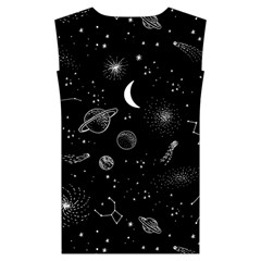 Cosmic Black Space Star Kids  Stylish Hooded Puffer Vest from ArtsNow.com Back