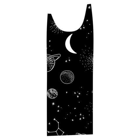 Cosmic Black Space Star Kids  Stylish Hooded Puffer Vest from ArtsNow.com Front Right Side