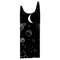 Cosmic Black Space Star Kids  Stylish Hooded Puffer Vest from ArtsNow.com Front Right Side