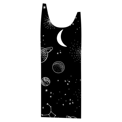 Cosmic Black Space Star Kids  Stylish Hooded Puffer Vest from ArtsNow.com Front Left Side