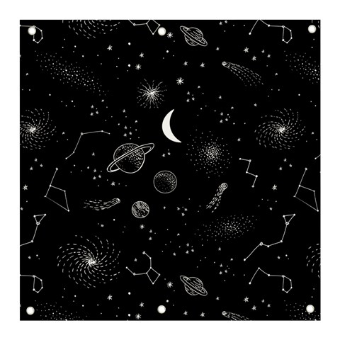 Cosmic Black Space Star Banner and Sign 3  x 3  from ArtsNow.com Front