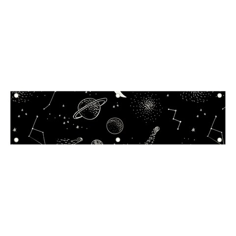 Cosmic Black Space Star Banner and Sign 4  x 1  from ArtsNow.com Front