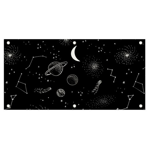 Cosmic Black Space Star Banner and Sign 4  x 2  from ArtsNow.com Front