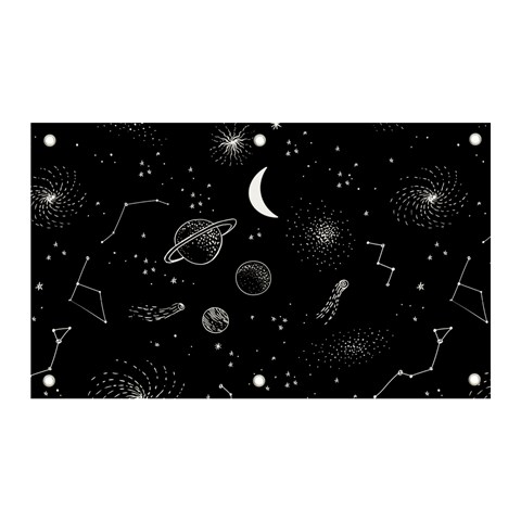 Cosmic Black Space Star Banner and Sign 5  x 3  from ArtsNow.com Front