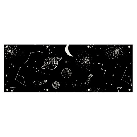 Cosmic Black Space Star Banner and Sign 8  x 3  from ArtsNow.com Front