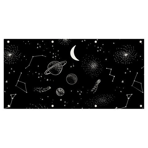 Cosmic Black Space Star Banner and Sign 8  x 4  from ArtsNow.com Front