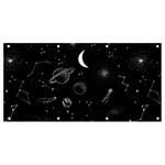 Cosmic Black Space Star Banner and Sign 8  x 4 