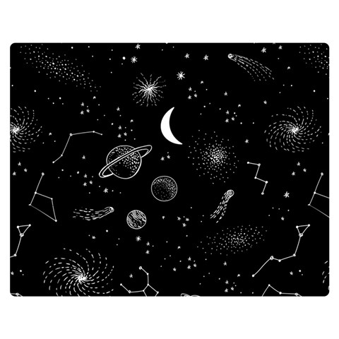 Cosmic Black Space Star Premium Plush Fleece Blanket (Medium) from ArtsNow.com 60 x50  Blanket Front