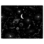 Cosmic Black Space Star Premium Plush Fleece Blanket (Medium)