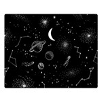 Cosmic Black Space Star Premium Plush Fleece Blanket (Large)