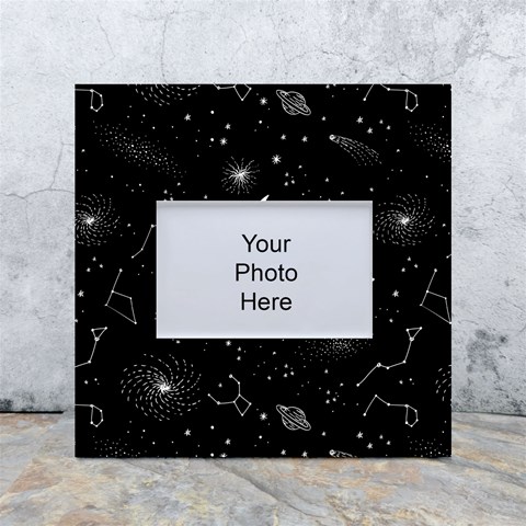 Cosmic Black Space Star White Box Photo Frame 4  x 6  from ArtsNow.com Front