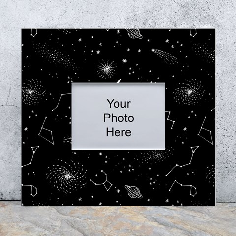 Cosmic Black Space Star White Wall Photo Frame 5  x 7  from ArtsNow.com Front