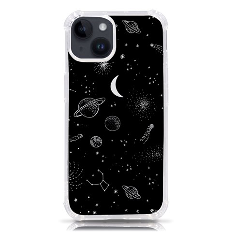 Cosmic Black Space Star iPhone 14 TPU UV Print Case from ArtsNow.com Front