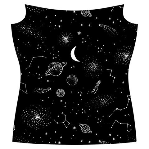 Cosmic Black Space Star Women s Cut Out Long Sleeve T Front